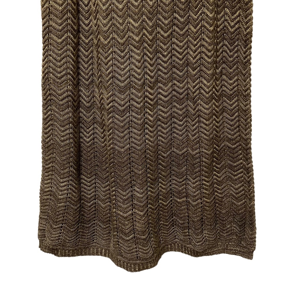 Sweater Project Knit Herringbone Bronze Tan Dress - Picture 6 of 7